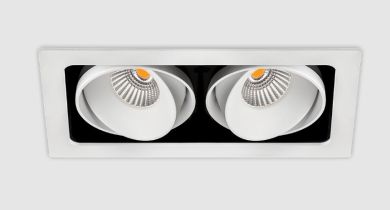 Белый встраиваемый светильник Arkos TWIST Double FLOOD 3000K WT A2042121W